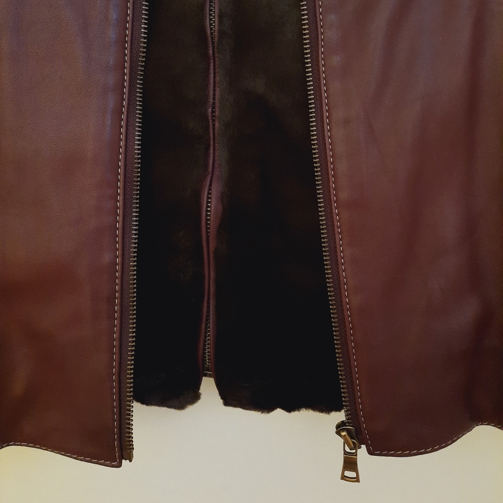 Marc New York brown soft leather removable lined insulated jacket size XL. - Picture 11 of 16